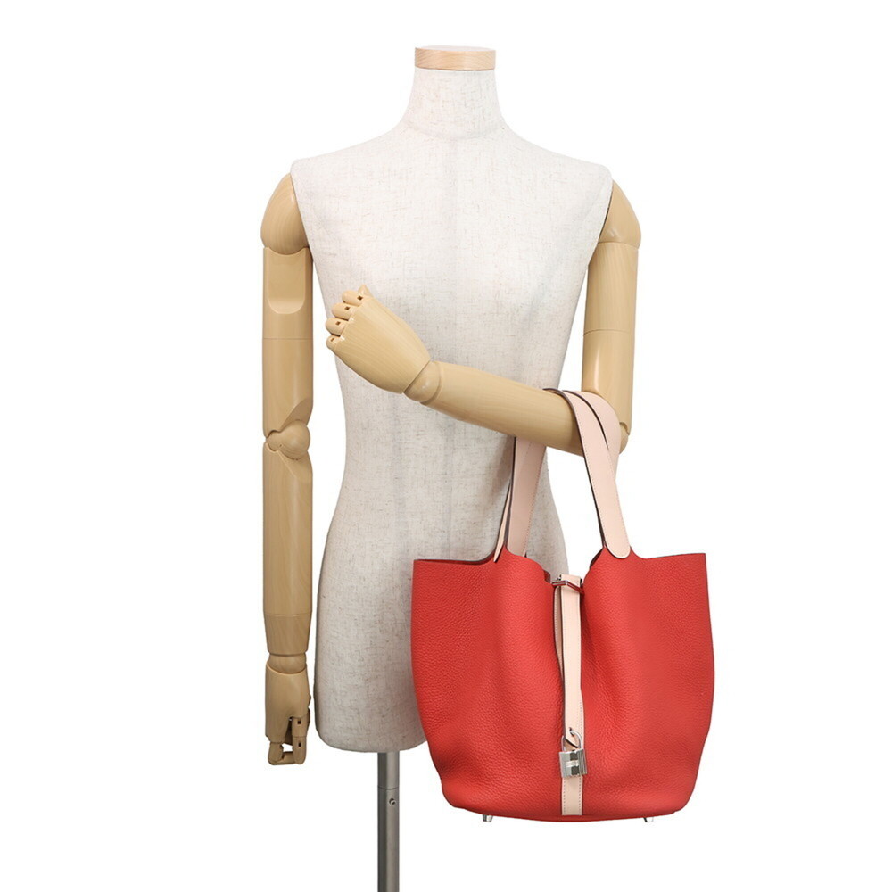 Hermes Picotin Lock GM Eclat Rouge Tomato Rose Eglantine Taurillon Clemence S... - Picture 4 of 14